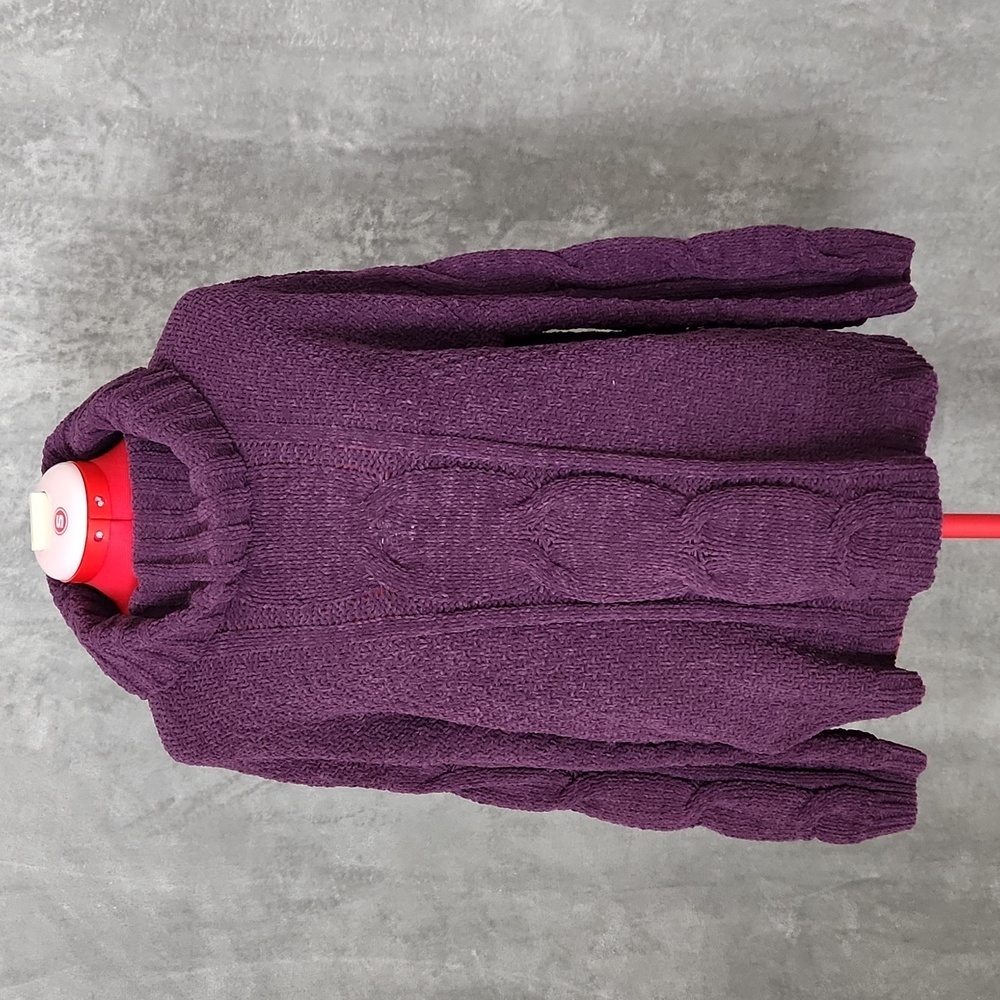 Seven7 Chunky Knit Sweater Women’s Small Purple Turtleneck Cable Knit Cozy